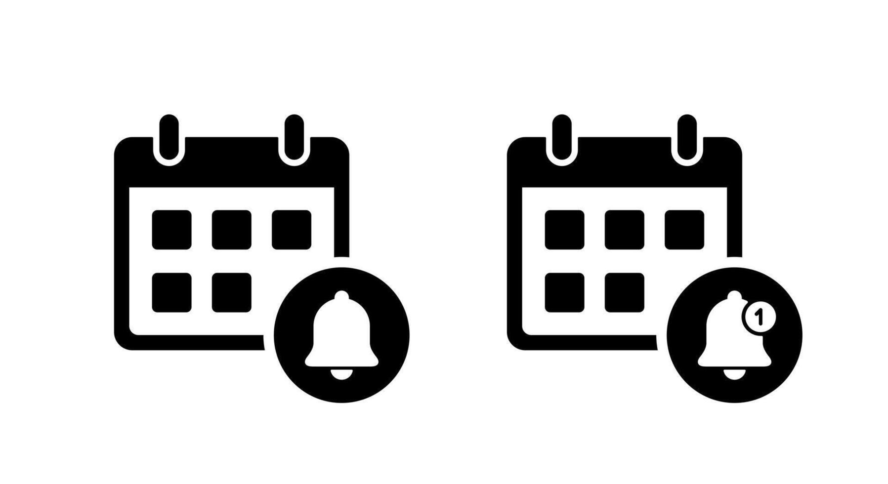 Event reminder icon. Calendar with notification bell sign symbol vector