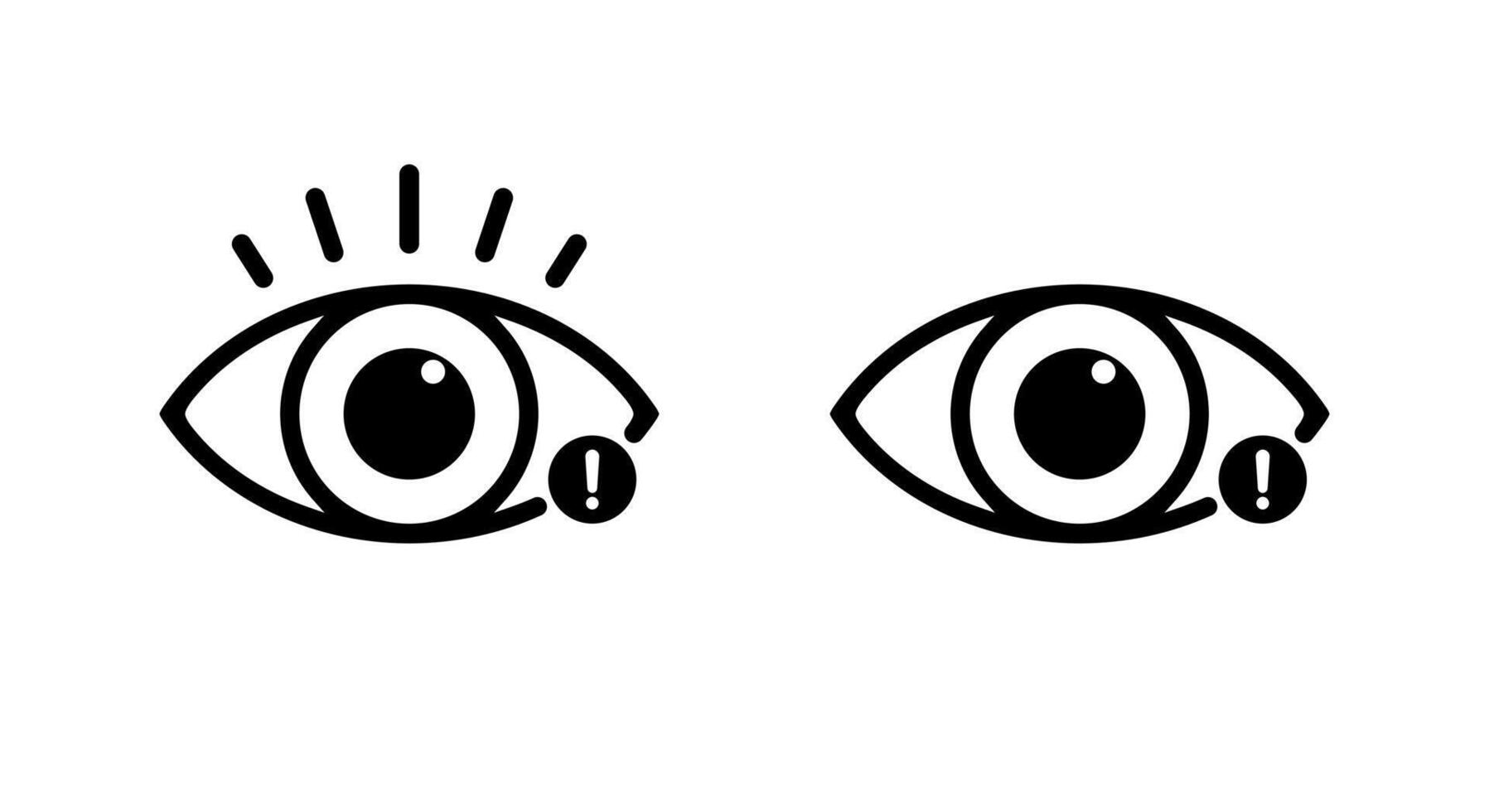 Vision problem, eye pain icon. Sore eyeball sign symbol vector