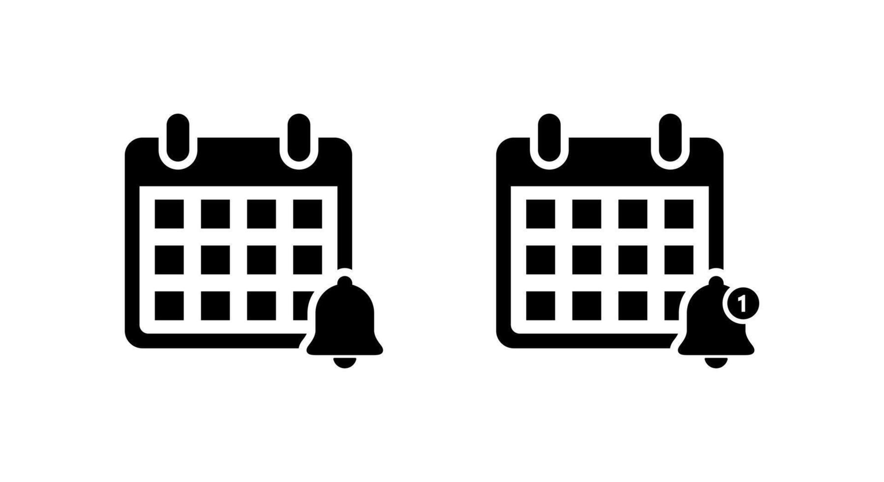 Calendar reminder icon. Date notification bell sign symbol vector