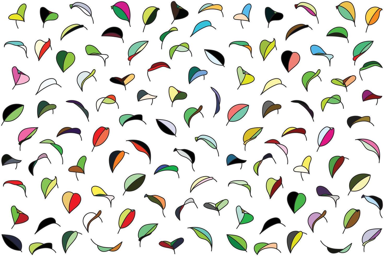 Repeating abstract multicolor of leaf on white background. vector