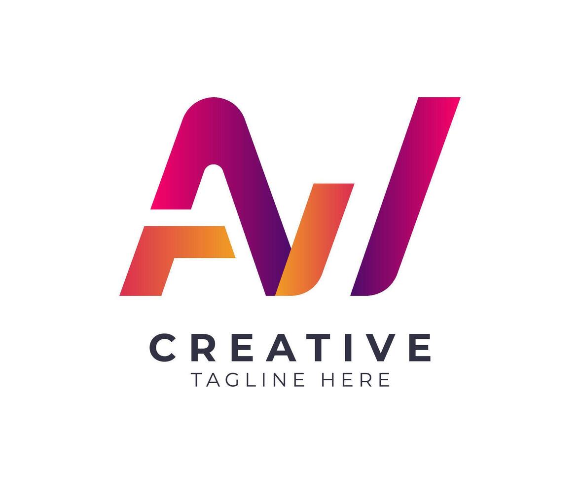 AV Lettermark Logo Design with Financial Growth Icon. vector