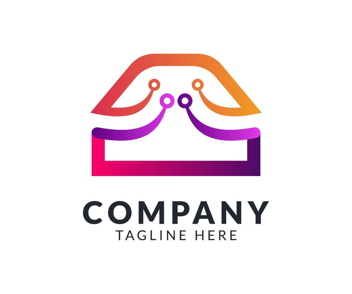 Home tech abstract colorful logo icon template design for corporate business. vector