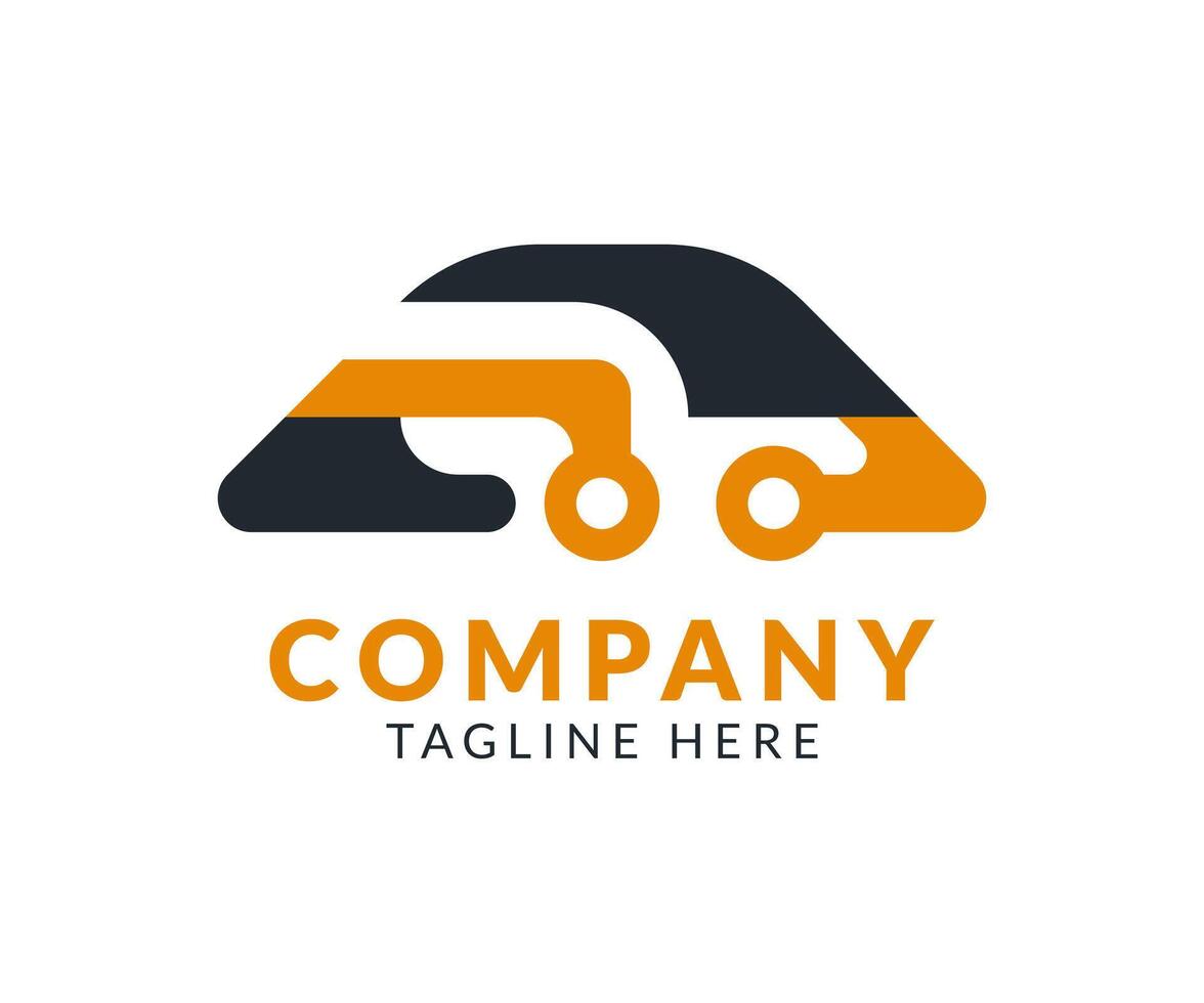 Tech Home Roof Logo with Circuitry Elements vector