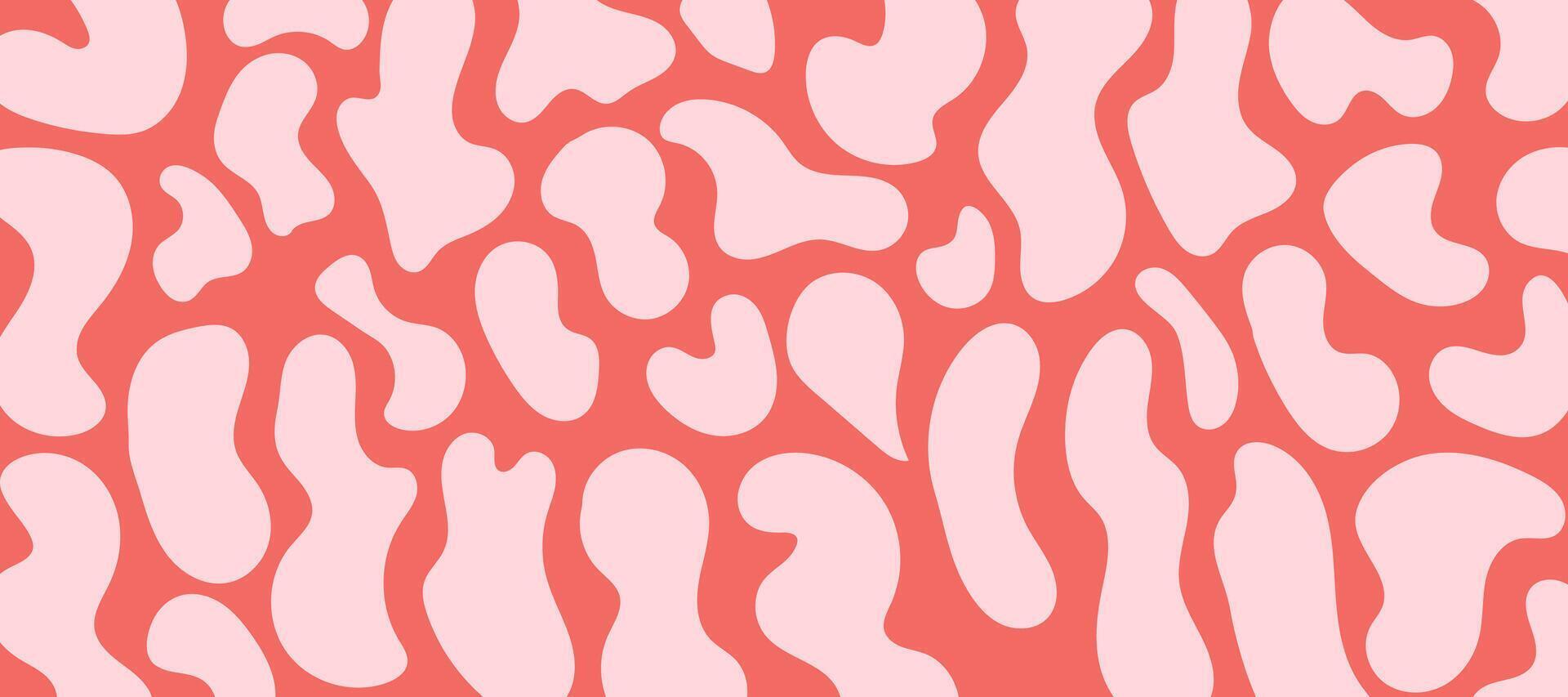 Abstract Pink Coral Organic Shapes Seamless Pattern Background vector
