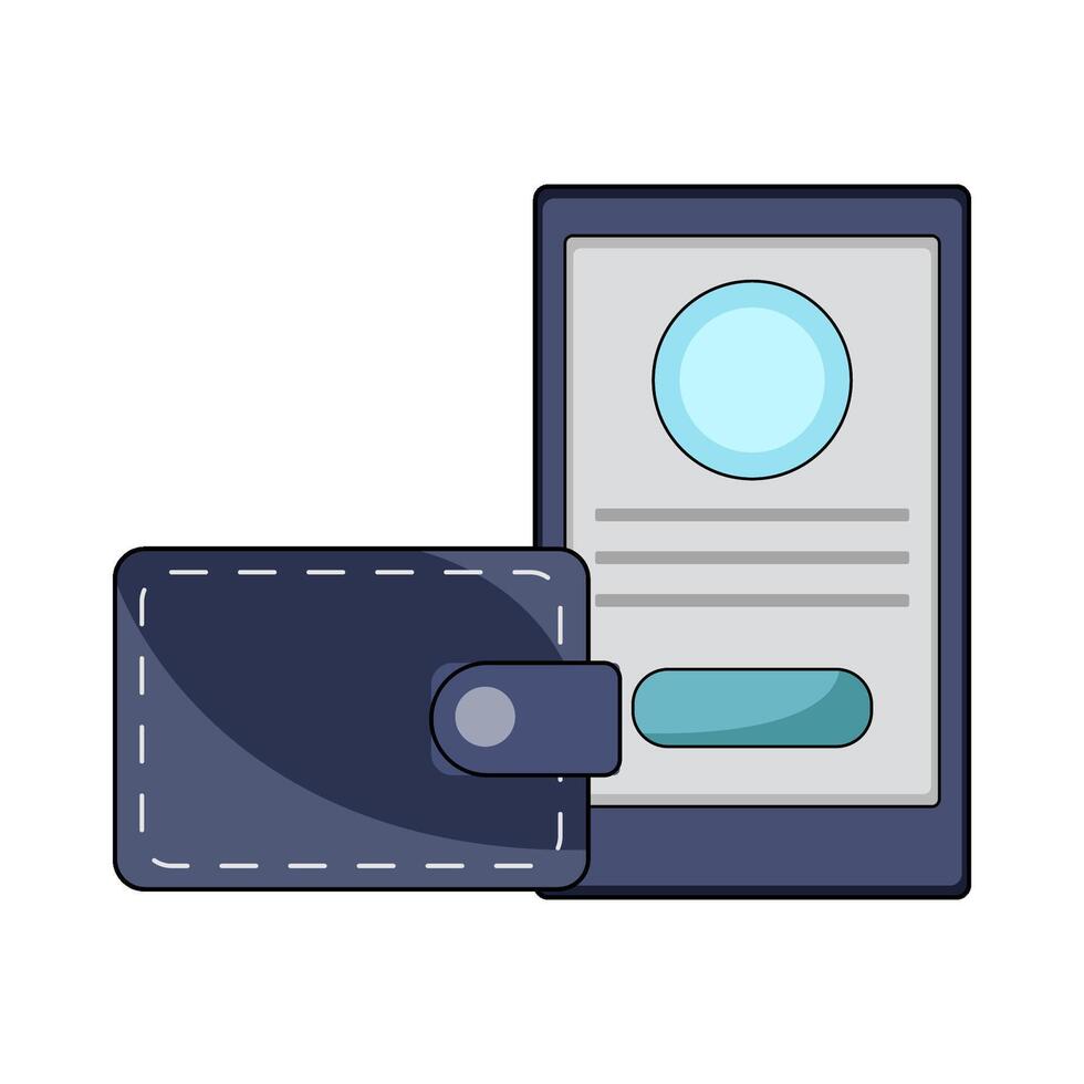 E wallet illustration vector