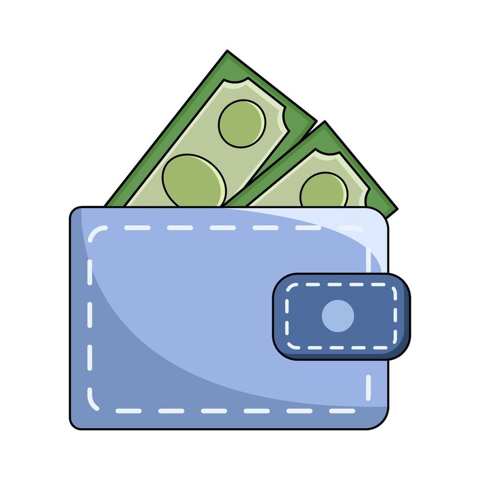 wallet with money vector
