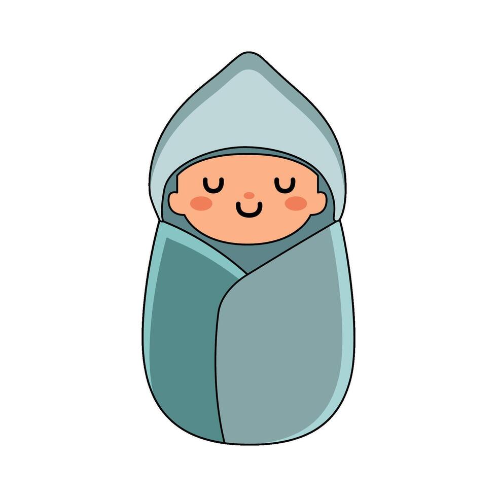 illustration of baby swaddle vector