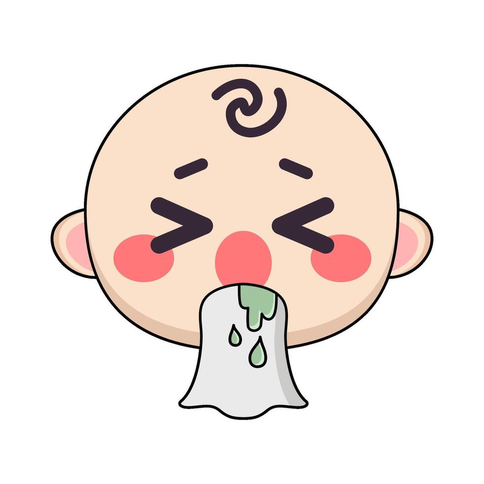 illustration of baby vomit vector