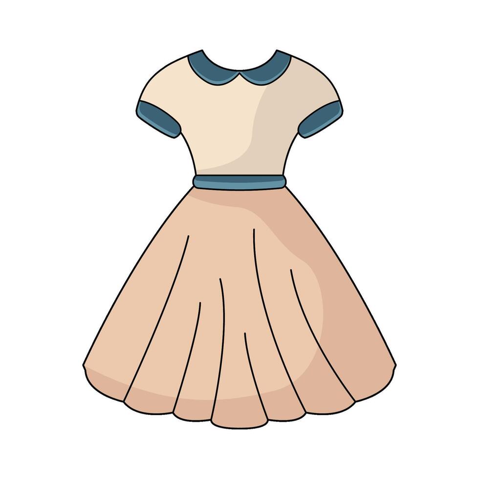 illustration of Cream dress vector