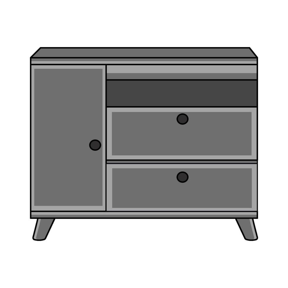 illustration of Grey Cabinet vector