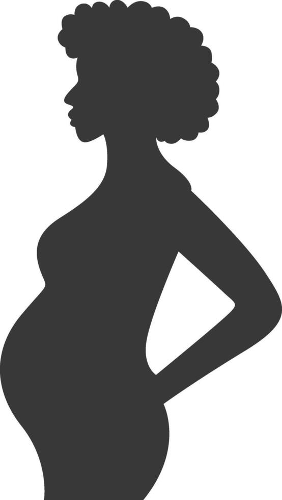 Pregnant Mom Silhouette with Flat Design. vector