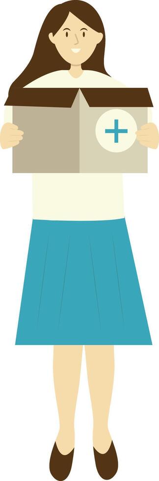 Female Volunteers Character in Cartoon Design vector