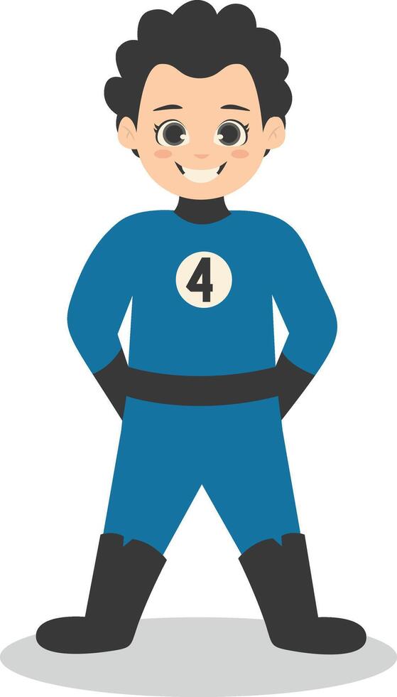 Children with Costume Superhero. Isolated Character with Flat Design. vector
