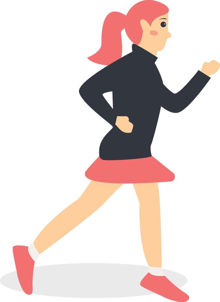 Person Running Marathon Character Isolated on White Background. vector