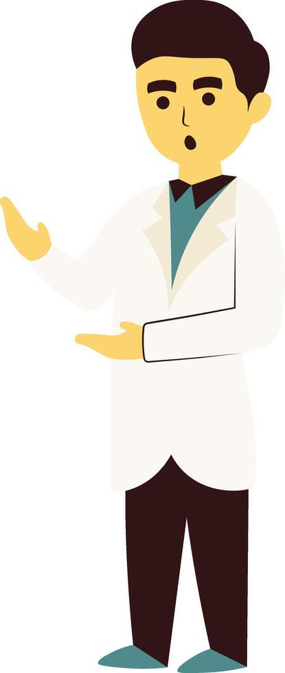 Cute Male Doctor Illustration in Flat Design vector