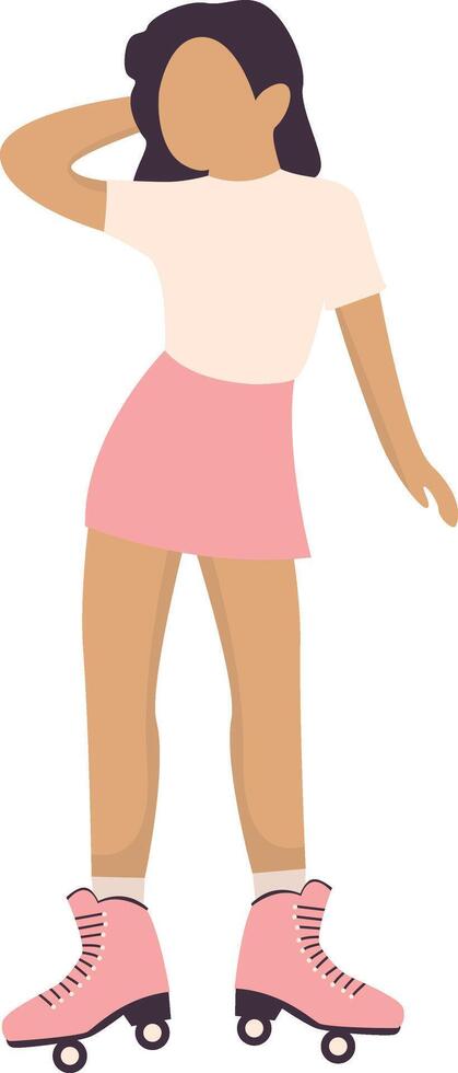 Woman Playing Roller Skate vector