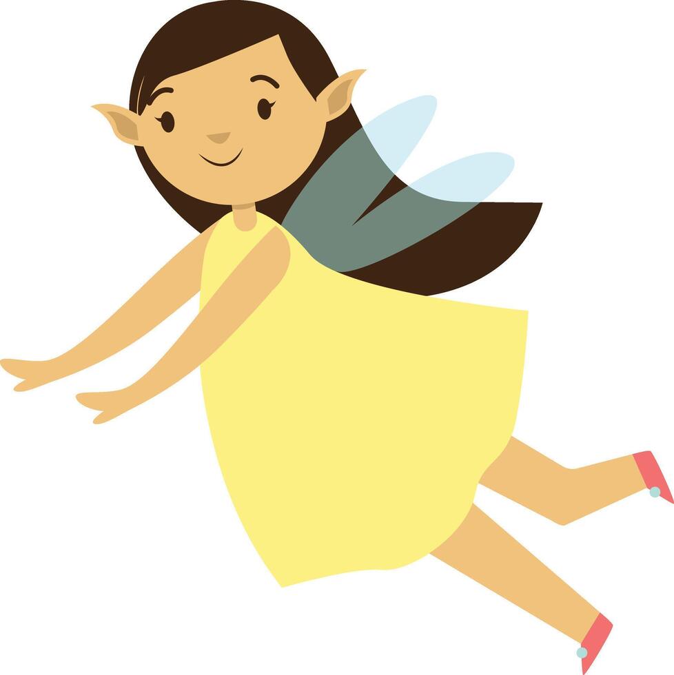 Cute Little Fairy Character in Cartoon Design. vector