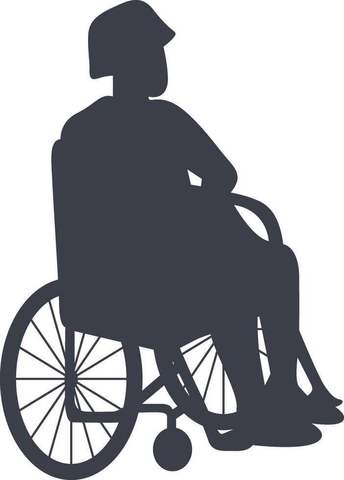 Silhouette of People Disability on Wheelchair. in Simple Shape, vector