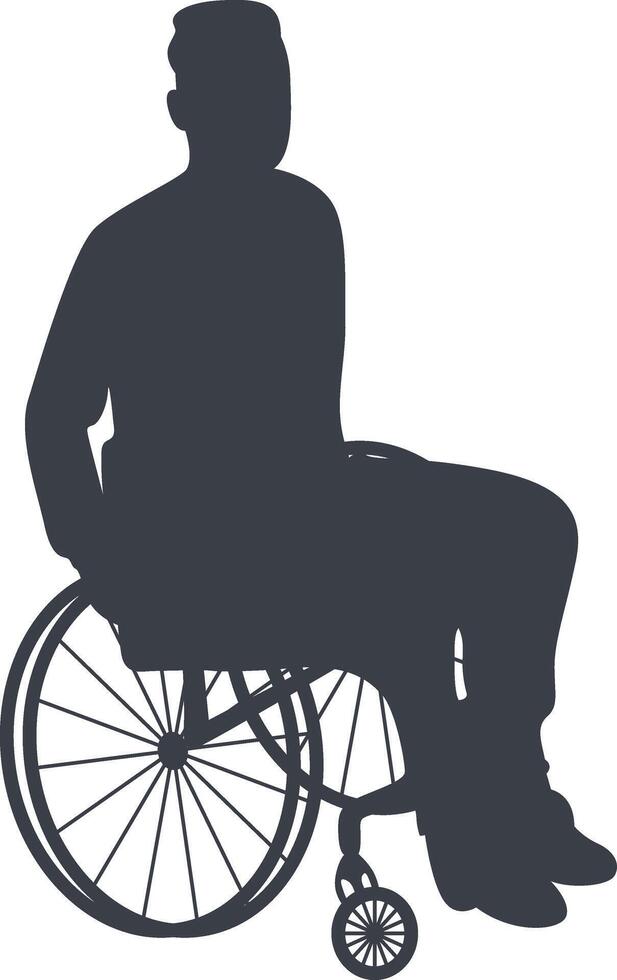 Silhouette of People Disability on Wheelchair, with Simple Shape vector