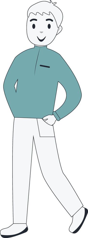 Male Walking Sketch vector