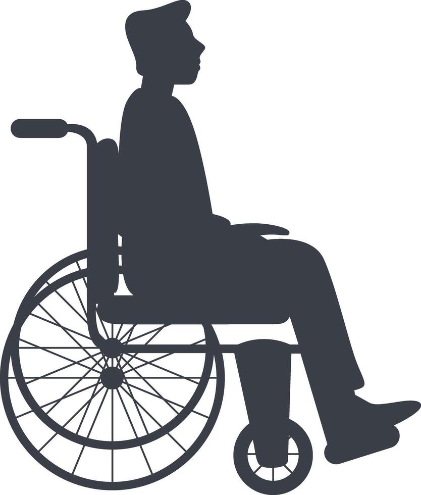 Silhouette of People Disability on Wheelchair. in Simple Design, vector