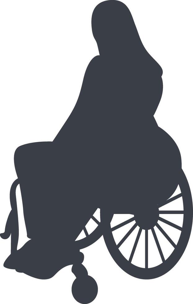 Silhouette of People Disability on Wheelchair. with Simple Design. vector