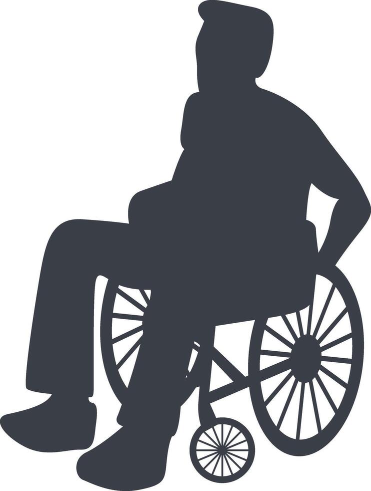 Silhouette of People Disability on Wheelchair. with Flat Design. vector