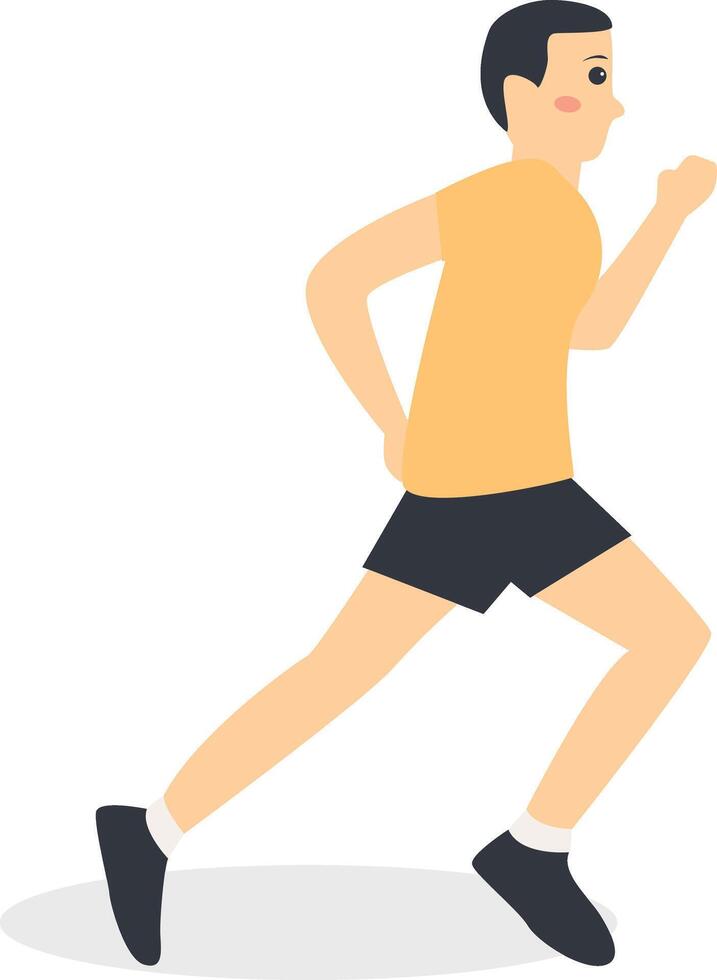 Person Running Marathon Character with Cartoon Design vector
