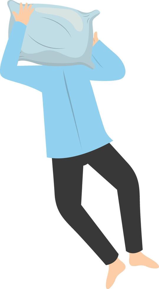 Illustration of Boy Sleeping Pose on Pillow Top. vector