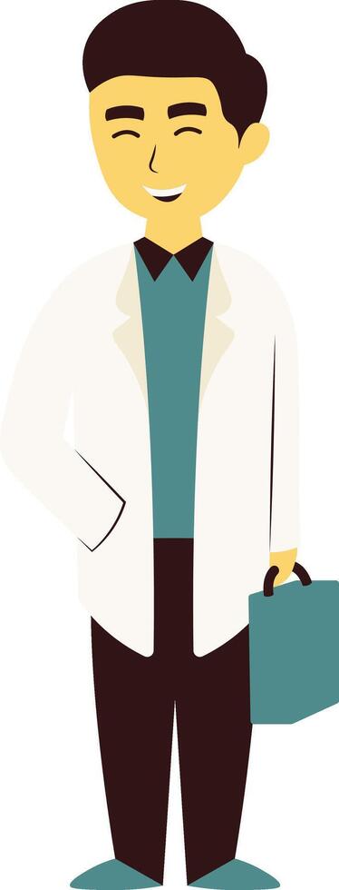Cute Male Doctor Illustration with Flat Design vector