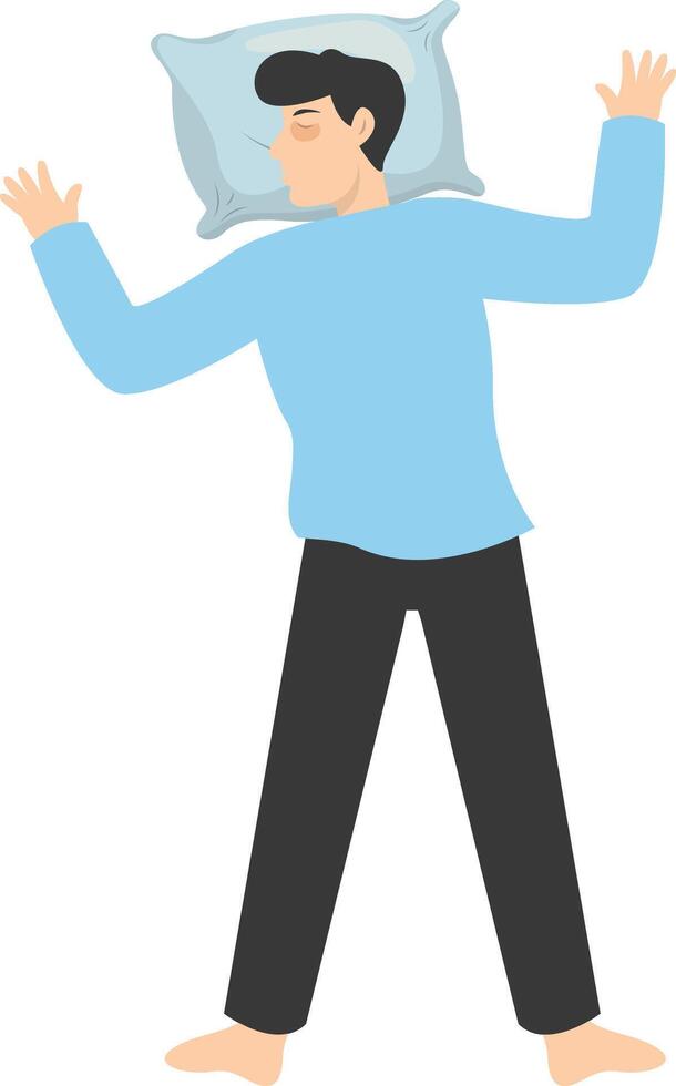Illustration of Boy Sleeping Pose in Flat Design vector