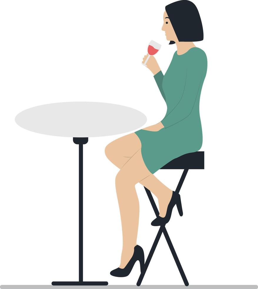 Business People Sitting at the Cafe Illustration Isolated on White Background vector