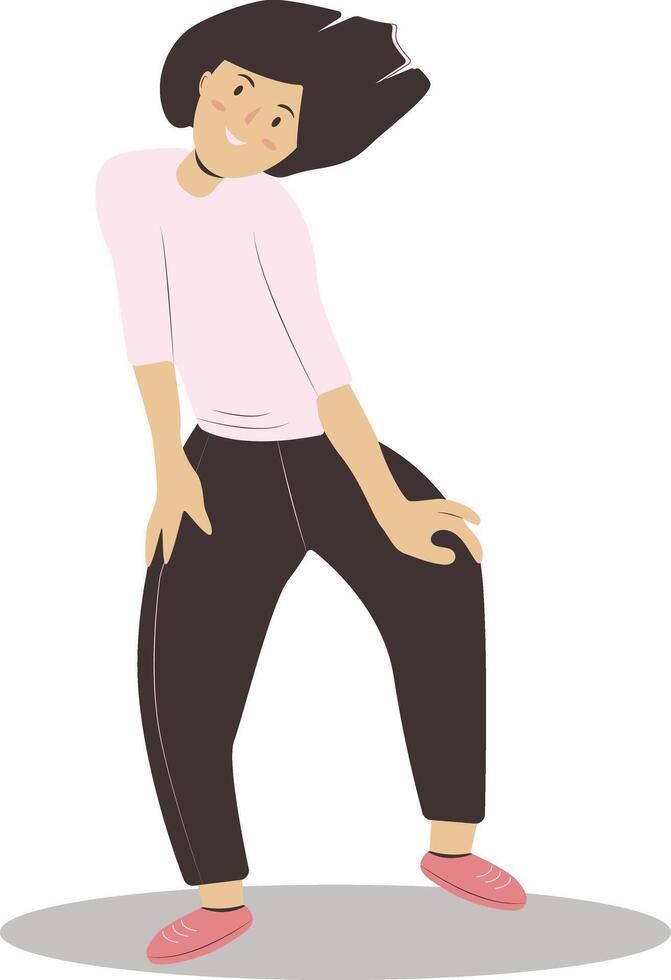 Street Dancer Woman Character in Flat Design. vector