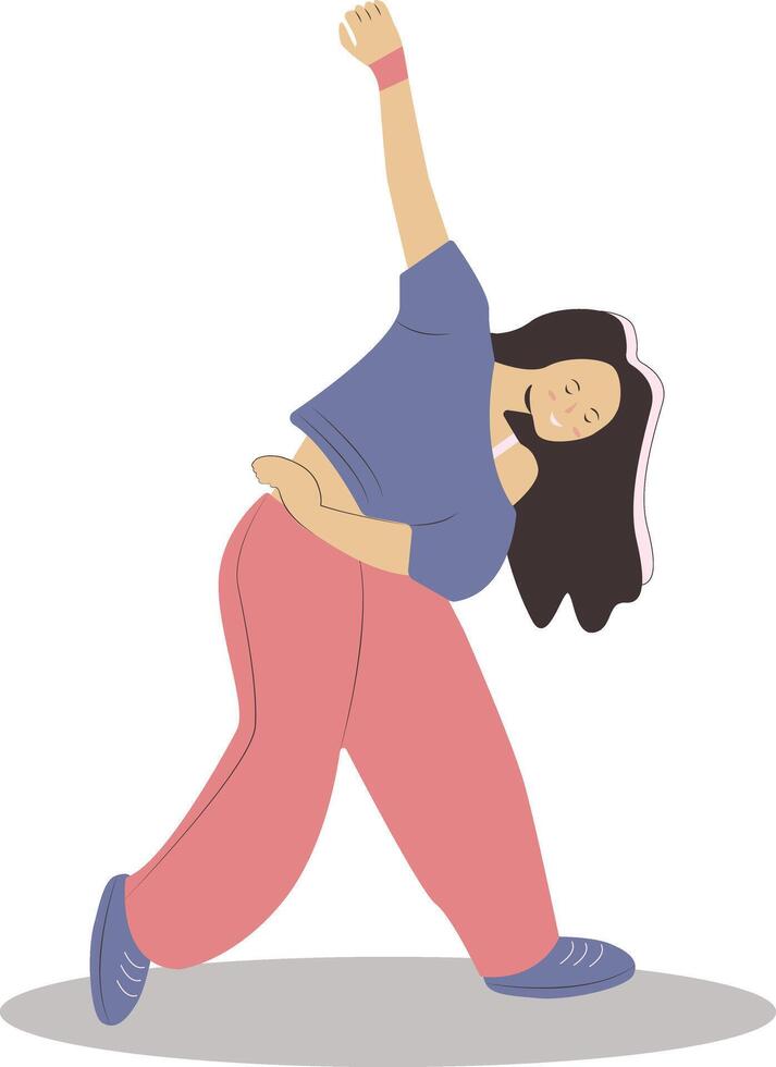 Street Dancer Woman Character with Flat Design vector