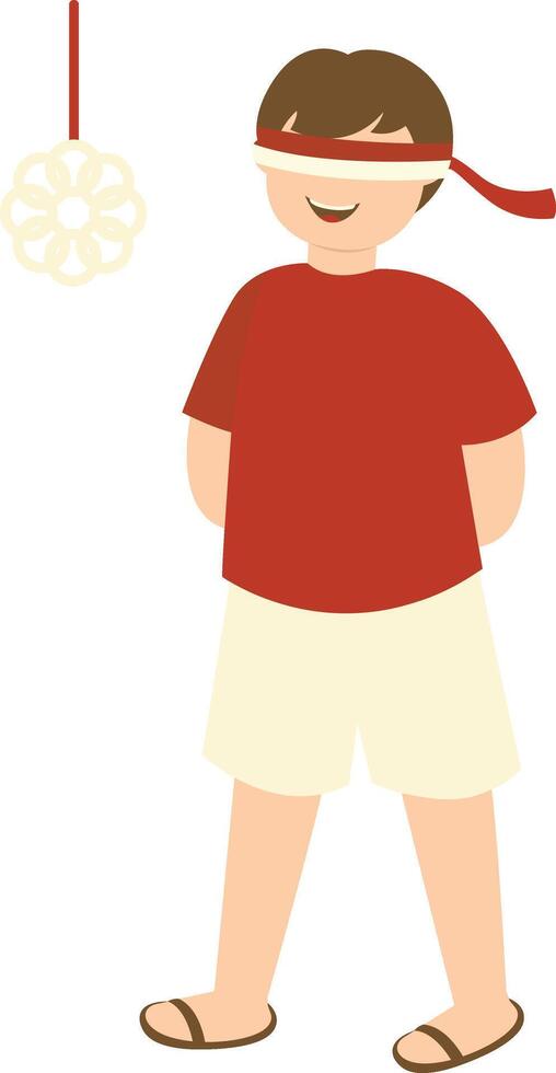 Indonesian Independence Day People Character with Cartoon Design. vector