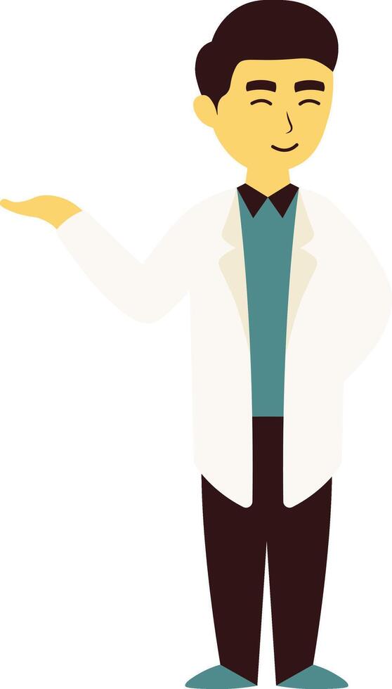 Cute Male Doctor Illustration with Flat Design. vector