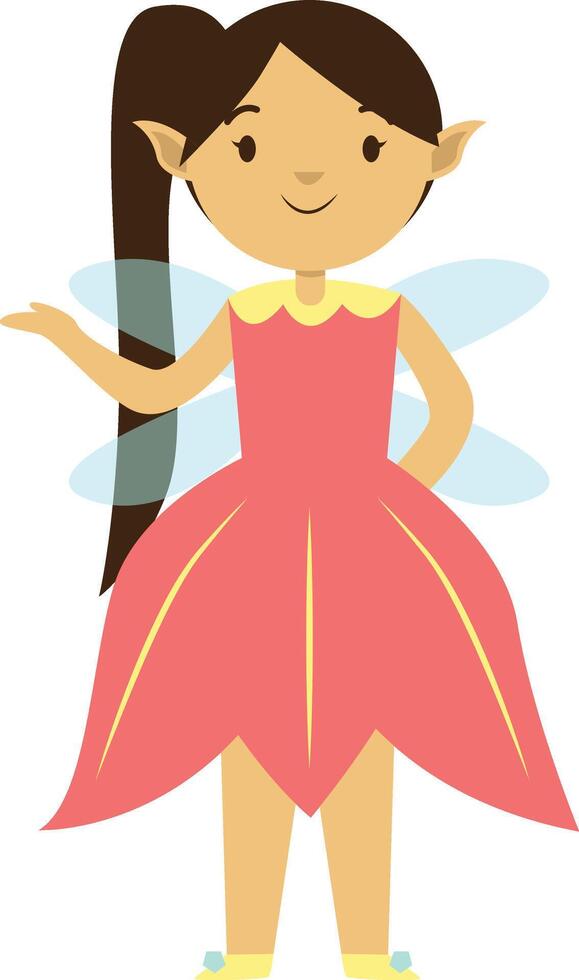 Cute Little Fairy Character with Flat Design vector