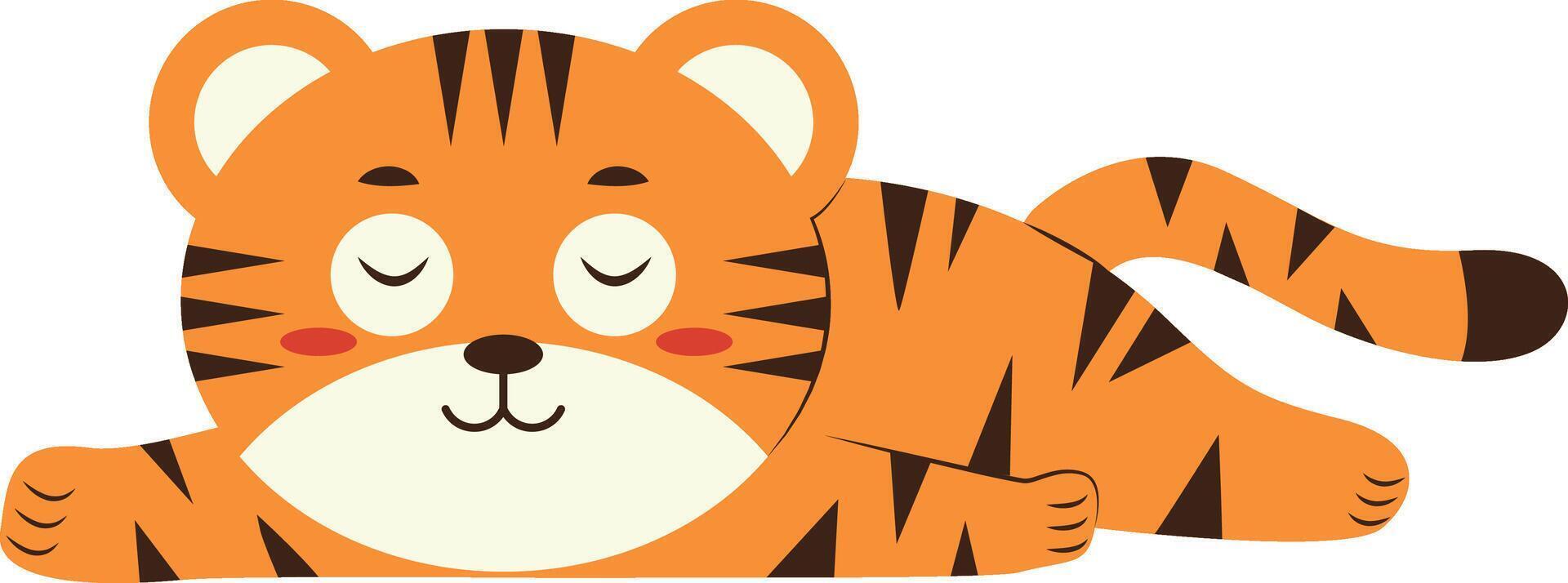 Cute Tiger Pose Illustration. vector