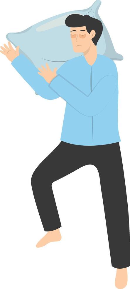 Illustration of Boy Sleeping Pose in Cartoon Design vector