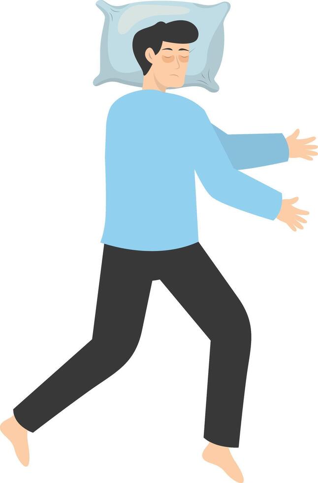 Illustration of Boy Sleeping Pose with Cartoon Design vector