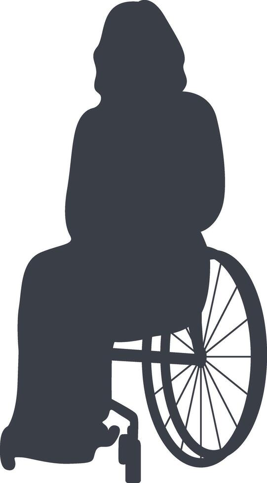 Silhouette of People Disability on Wheelchair, with Flat Design vector