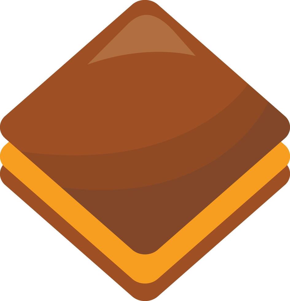 Sweet and Yummy Dessert Chocolate in Cartoon Shape. vector