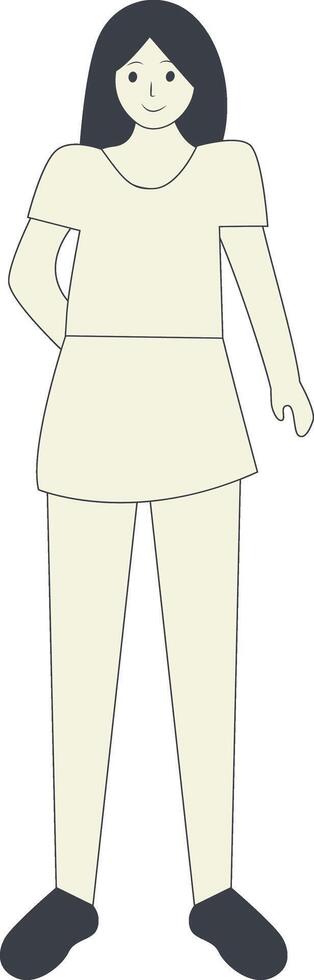 Illustration of Hand Drawn Girl on White Background vector
