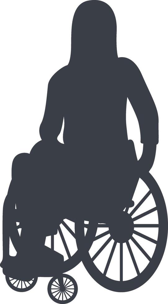 Silhouette of People Disability on Wheelchair. with Simple Design, vector