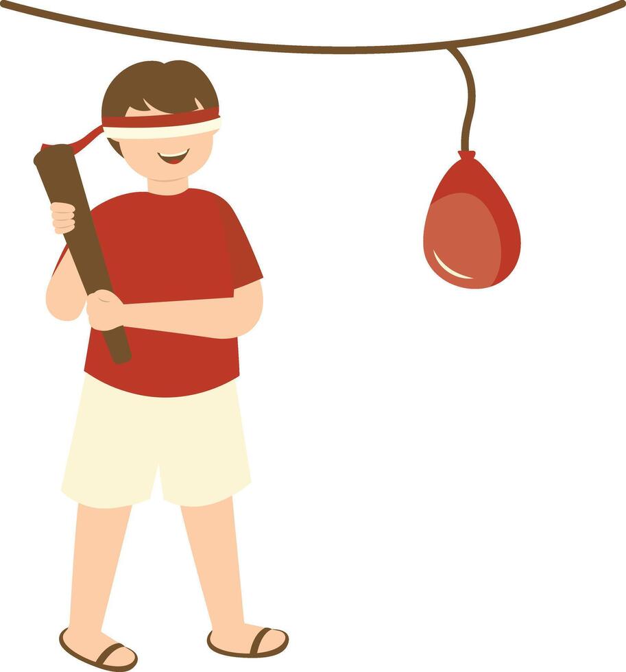 Indonesian Independence Day People Character with Flat Design vector