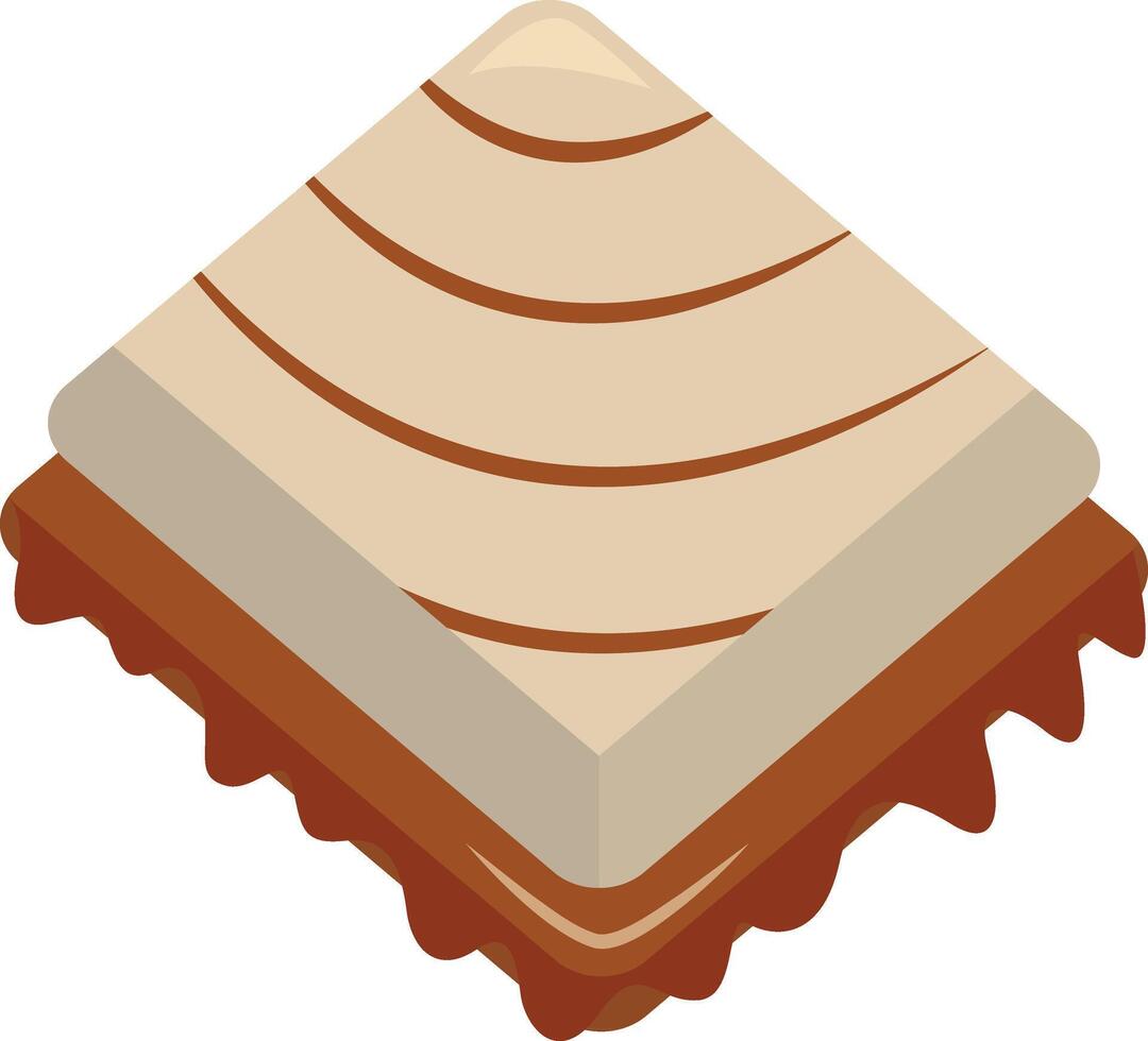Yummy Dessert Chocolate. Isolated on White Background. vector