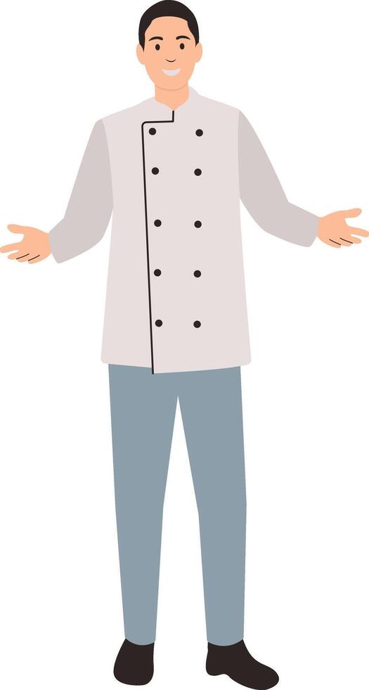 Male Chef Character with Cartoon Design vector