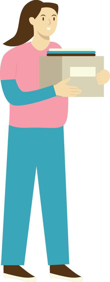Female Volunteers Character in Flat Design vector
