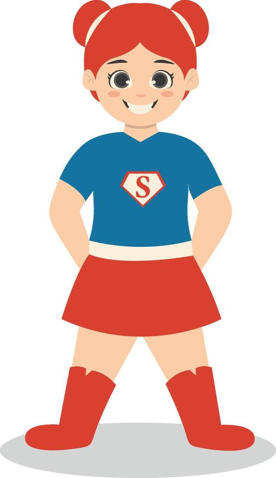 Children with Costume Superhero. Isolated Character with Flat Design vector