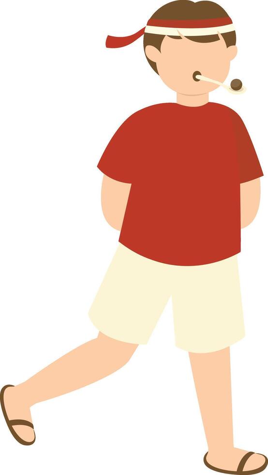 Indonesian Independence Day People Character in Flat Design vector